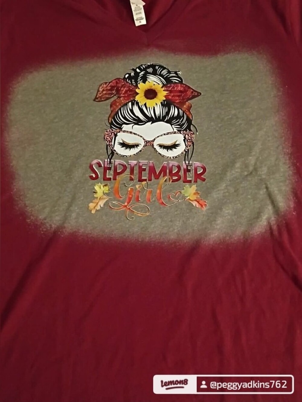 Bleached Tshirt With September Girl Iron On